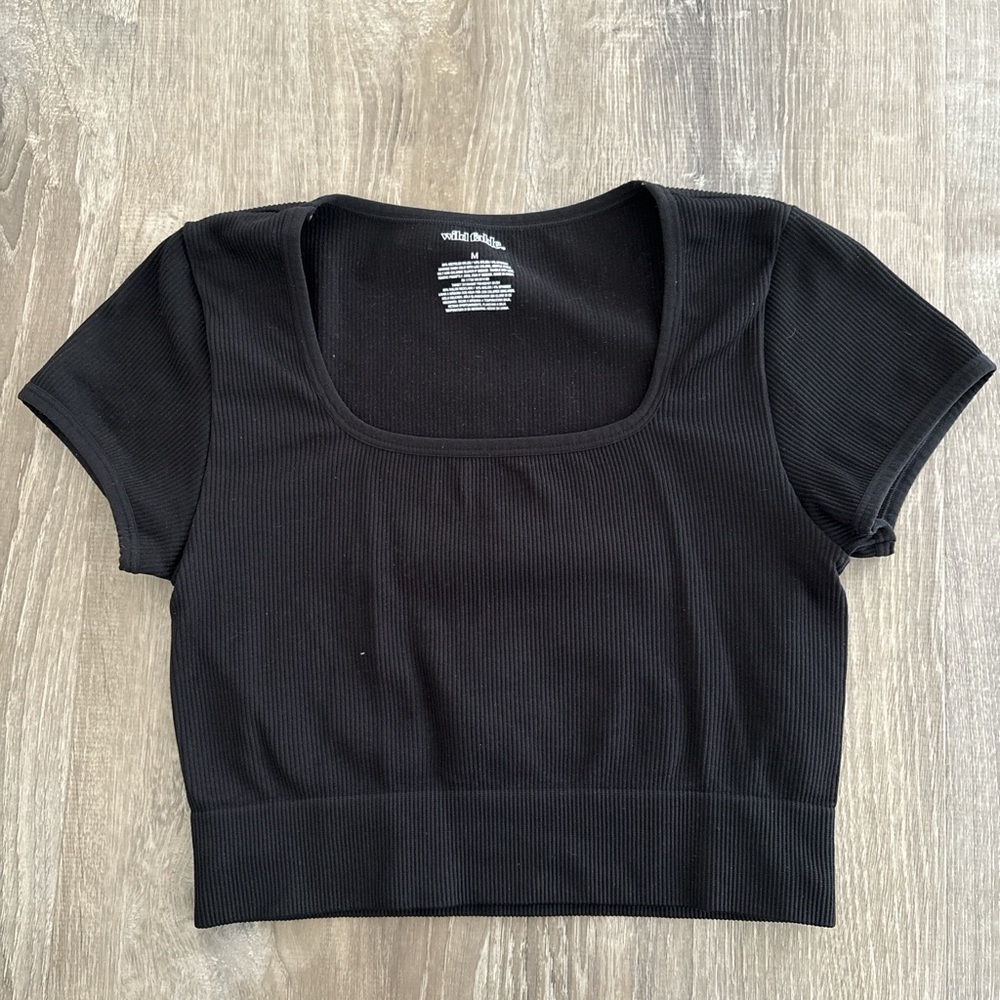 Wild Fable Black Square Neck Tee